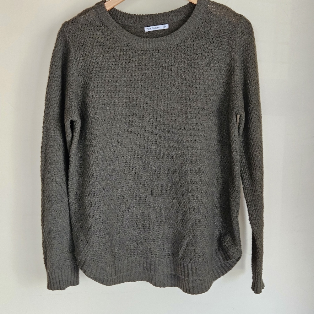 Pink Clover green sweater